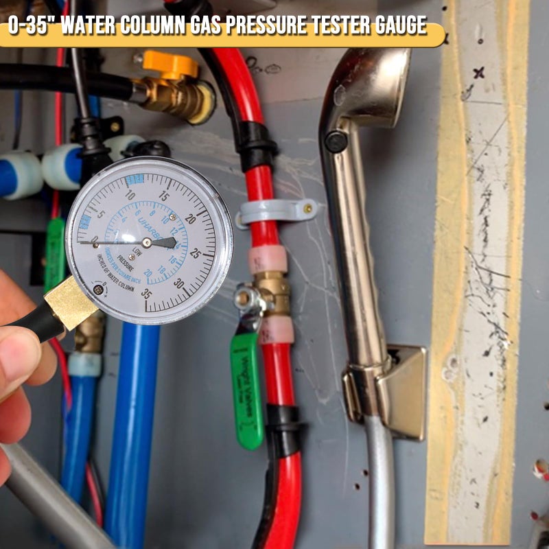 UHARBOUR Manometer Gas Pressure Tester  Manometer LP Gas Pressure Tester Gauge 0-35"" W.C  1/8"" NPT Fitting with Barbed Connection  40"" Hose - Image 5